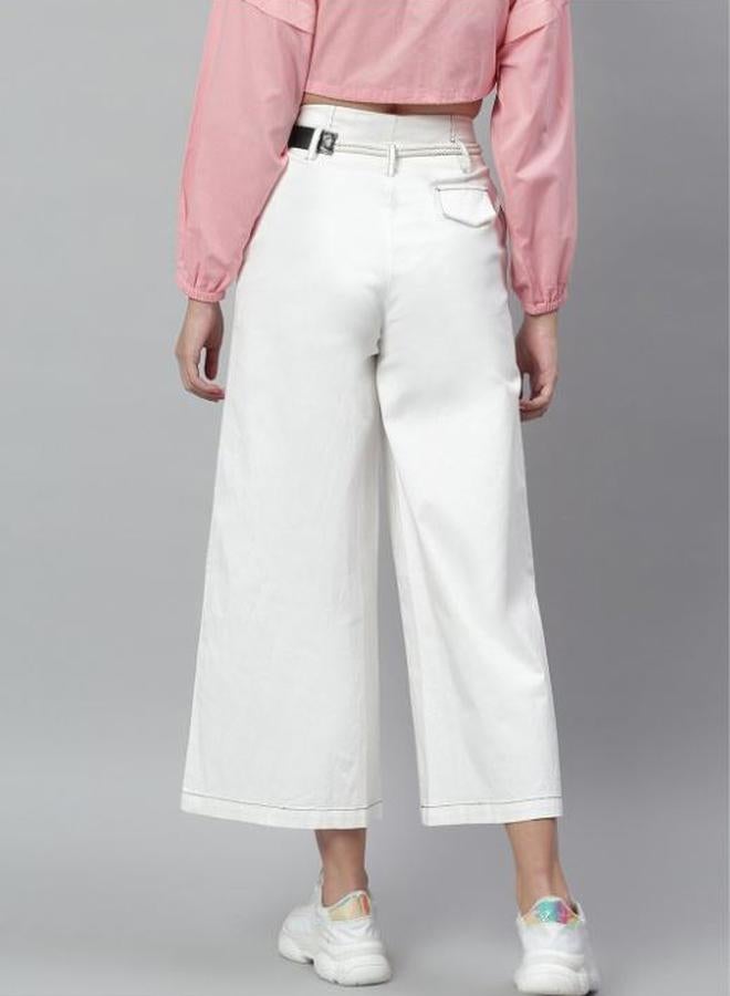 كاجوالي كاسواللي بنطلون واسع بخصر متوسط مع حزام - Image 4