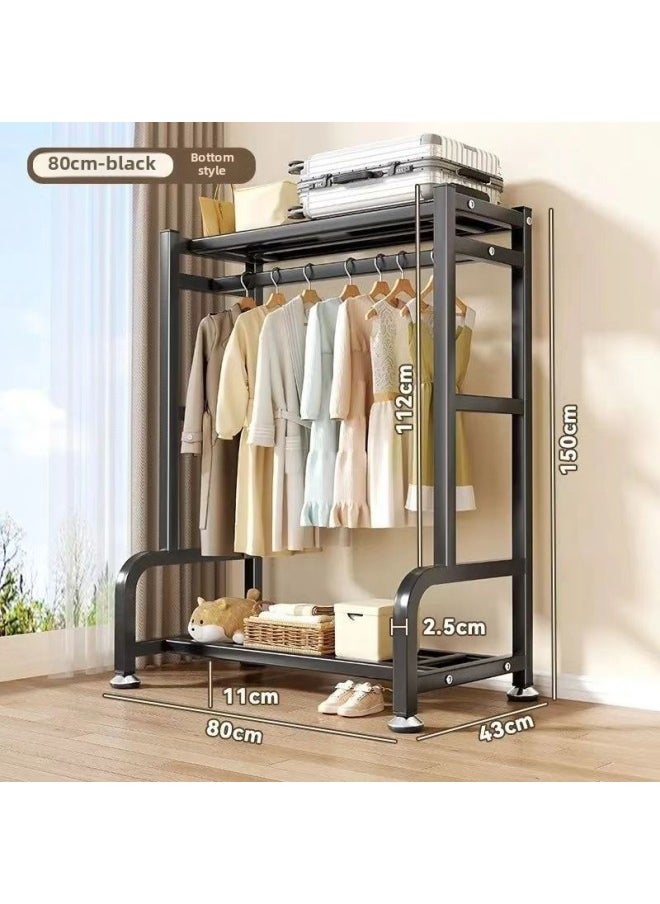 Generic - Coat Rack Floor-standing Vertical Movable Clothes Hanging Rack Thickened Indoor Clothes Hanger Household Simple Wardrobe-Color: Fixed Foot Pad 120cm White - Image 1