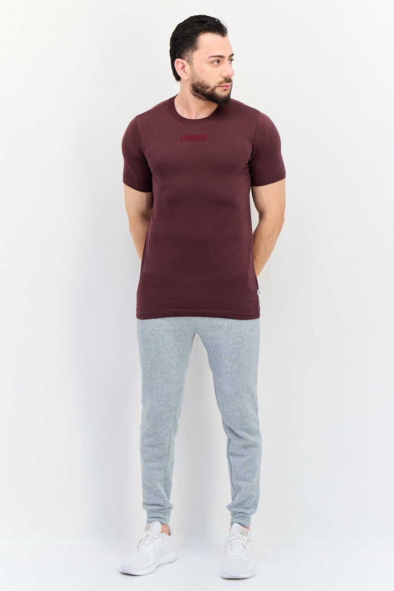 PUMA تي شيرت رياضي للرجال بأكمام قصيرة، خارجي، لون مارون - Image 4