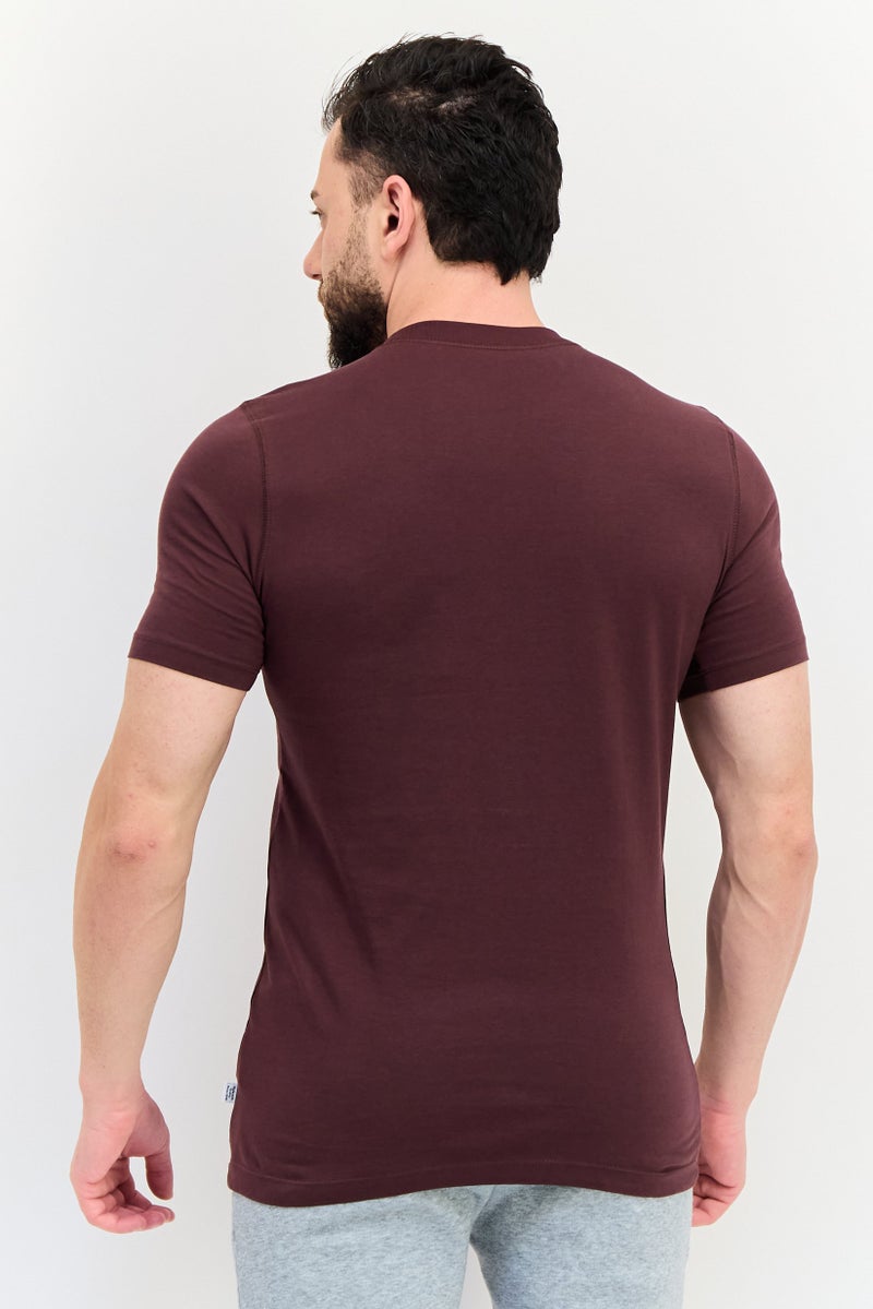 PUMA تي شيرت رياضي للرجال بأكمام قصيرة، خارجي، لون مارون - Image 3