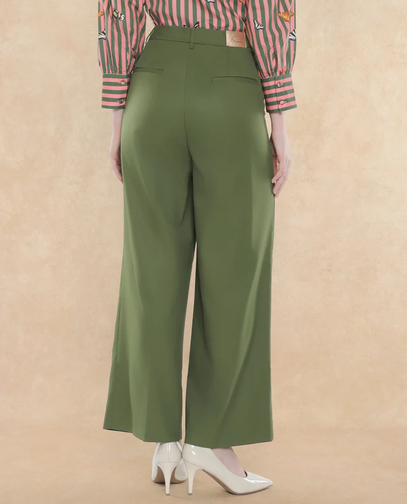 Rareism Women's Ankle Length Plain Trouser