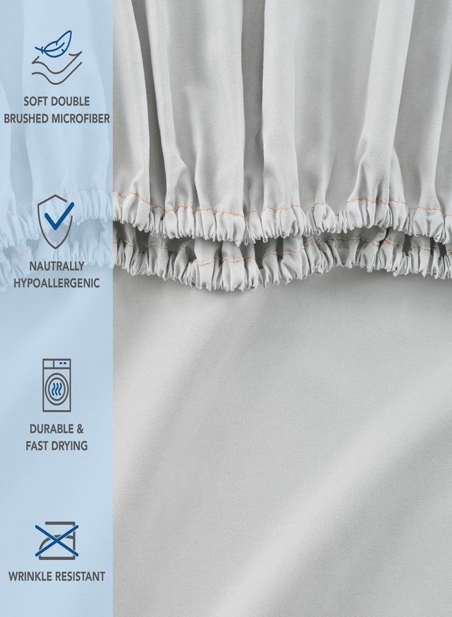 Arkwright, LLC Arkwright Bulk Twin XL Fitted Sheets - Pack of 6 - Soft Brushed Microfiber Hypoallergenic Bottom Sheet Only with Deep Pocket, Bedding Essentials for Hosts and Hotels, Grey - Image 2