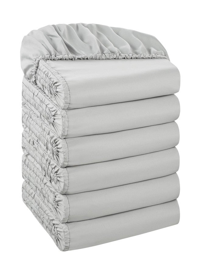 Arkwright, LLC Arkwright Bulk Twin XL Fitted Sheets - Pack of 6 - Soft Brushed Microfiber Hypoallergenic Bottom Sheet Only with Deep Pocket, Bedding Essentials for Hosts and Hotels, Grey - Image 1