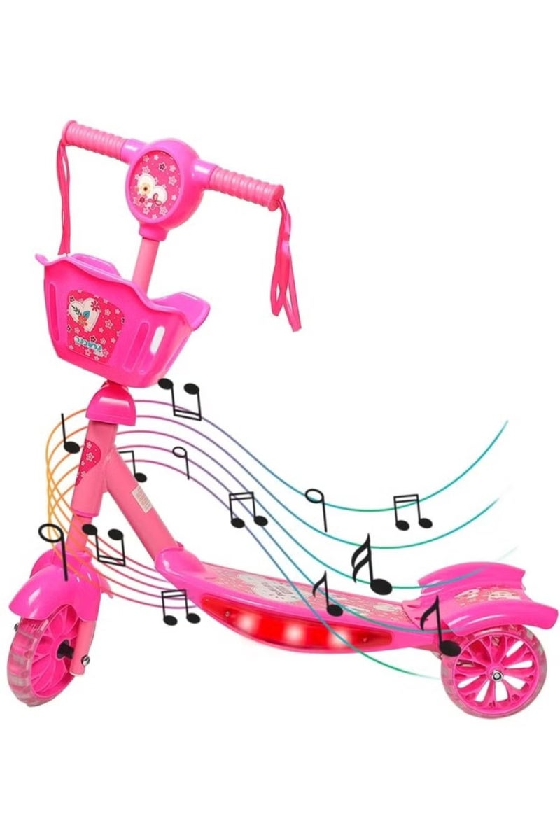 PRIMO PLUS Pink Musical Kick Scooter for Kids - Image 1