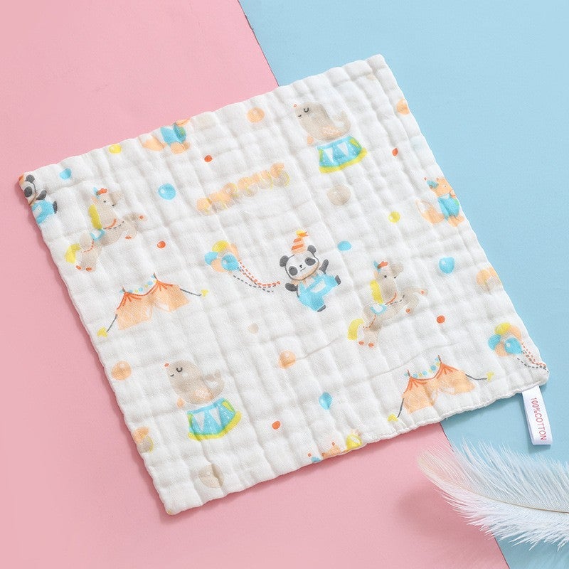 Six-Layer Pure Cotton Baby Washcloths Soft High-Density Little Panda] 