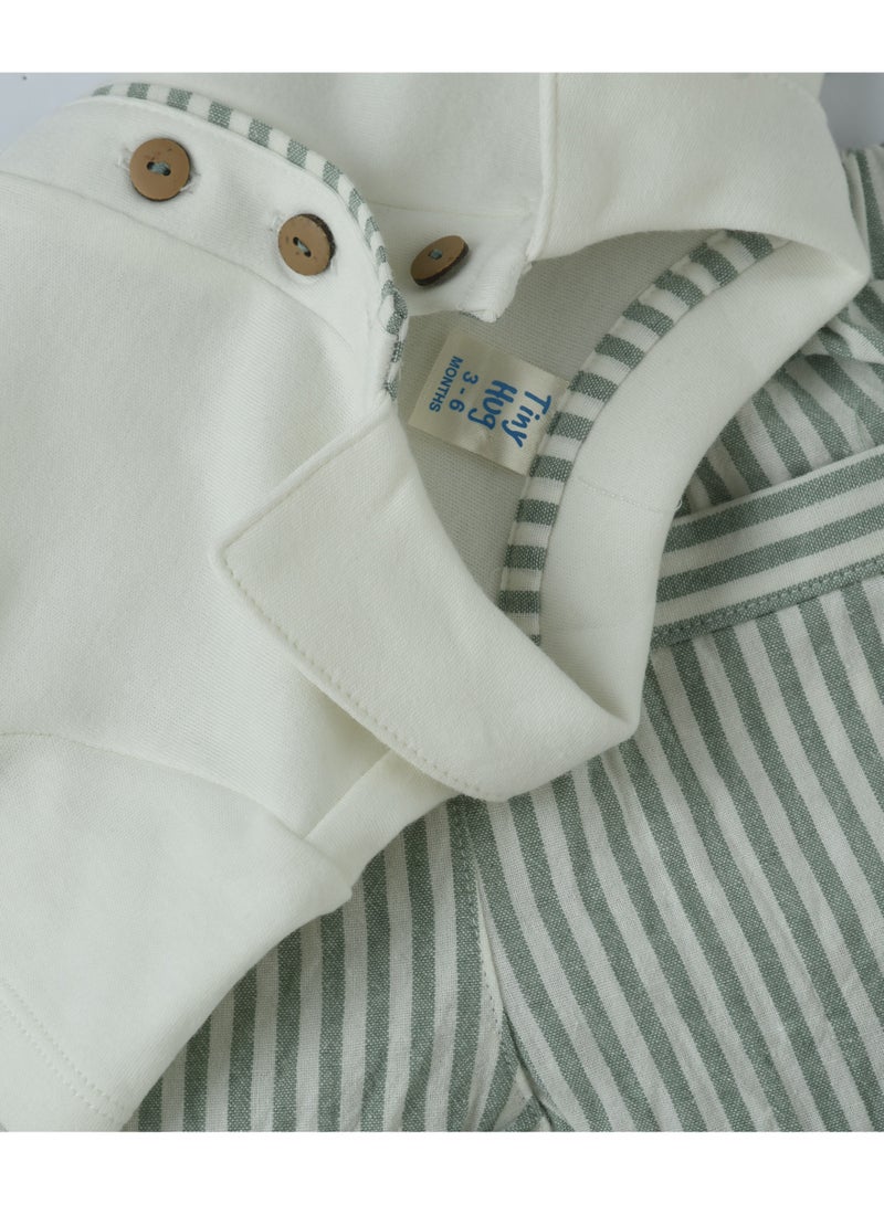 Tiny Hug NEWBORN BOY SHORT-SET (STRIPES) SHORTS, SOLID T-SHIRT - Image 5