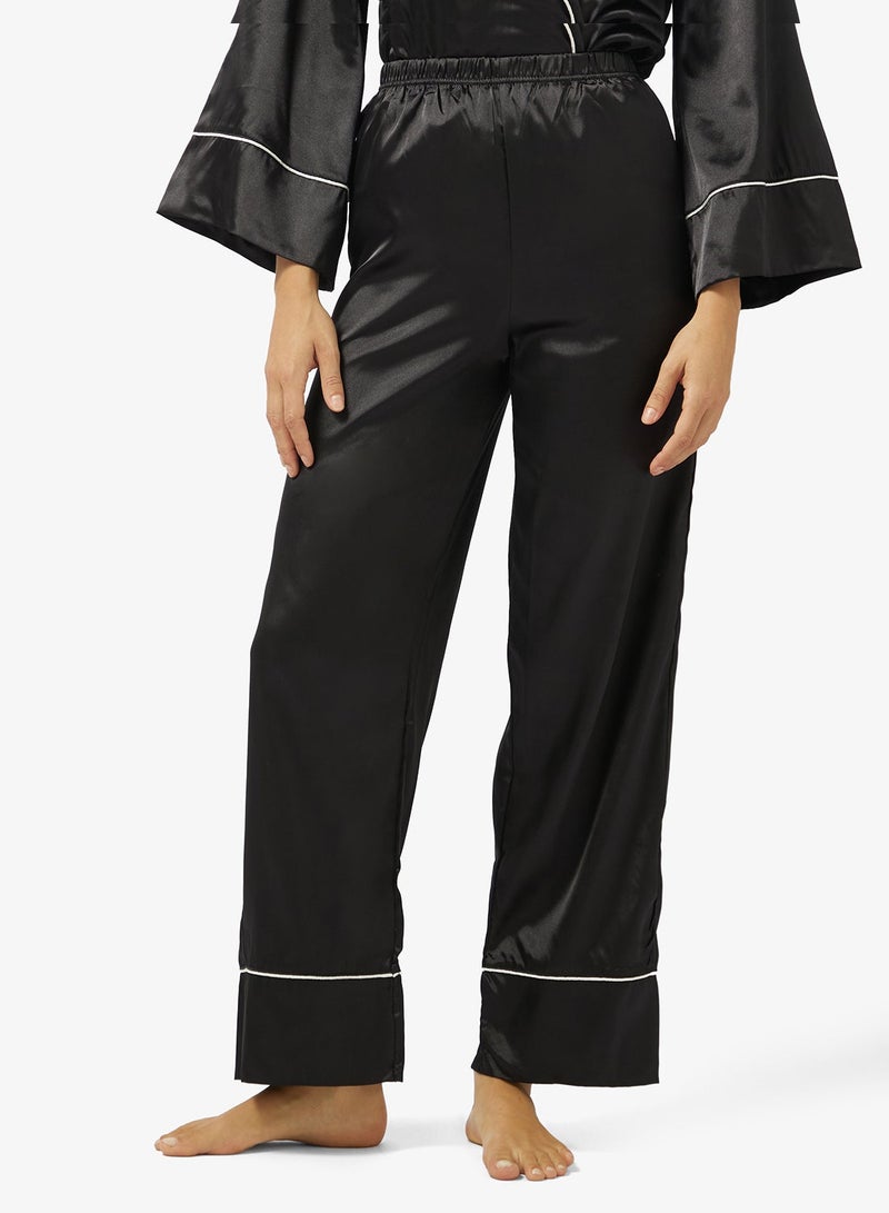 Ginger Satin Belted Wrap Top & Pyjama Set - Image 5