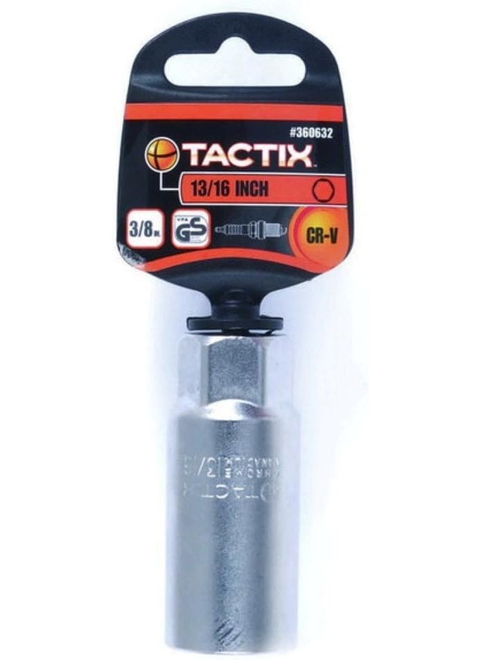 Tactix Tactix 360632 Spark Plug Socket with 38Inch Drive 1316Inch BlackOrange 