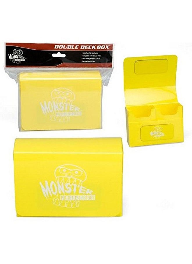 Monster Protectors Monster Magnetic Double Trading Card Deck Box(Yellow) 2 Removable Deck Sleeves Holds 150 Gaming Tcgs Compatible W/ Yugioh Mtg Magic The Gathering Pokémon Long Lasting Durable Riveted Construction  - Image 2