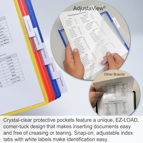 Ultimate Office AdjustaView 20-Pocket Desk Reference Organizer with Easy-Load Pockets and Compact Weighted Base for Stability (Colored Pockets) - Image 4