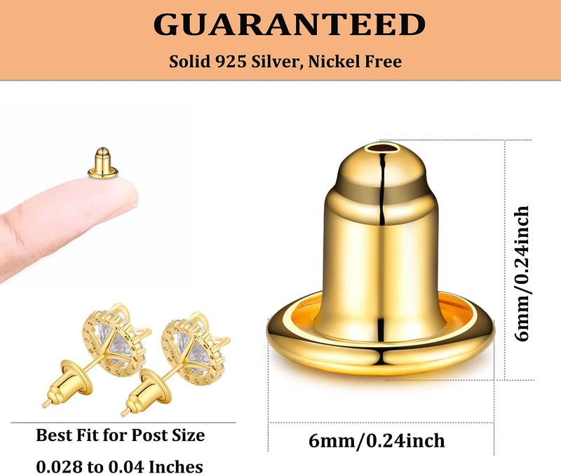 Catinee 925 Sterling Silver Earring Backs,Hypoallergenic Earring Backs Apply to Earring Back for Droopy Ears - Image 3