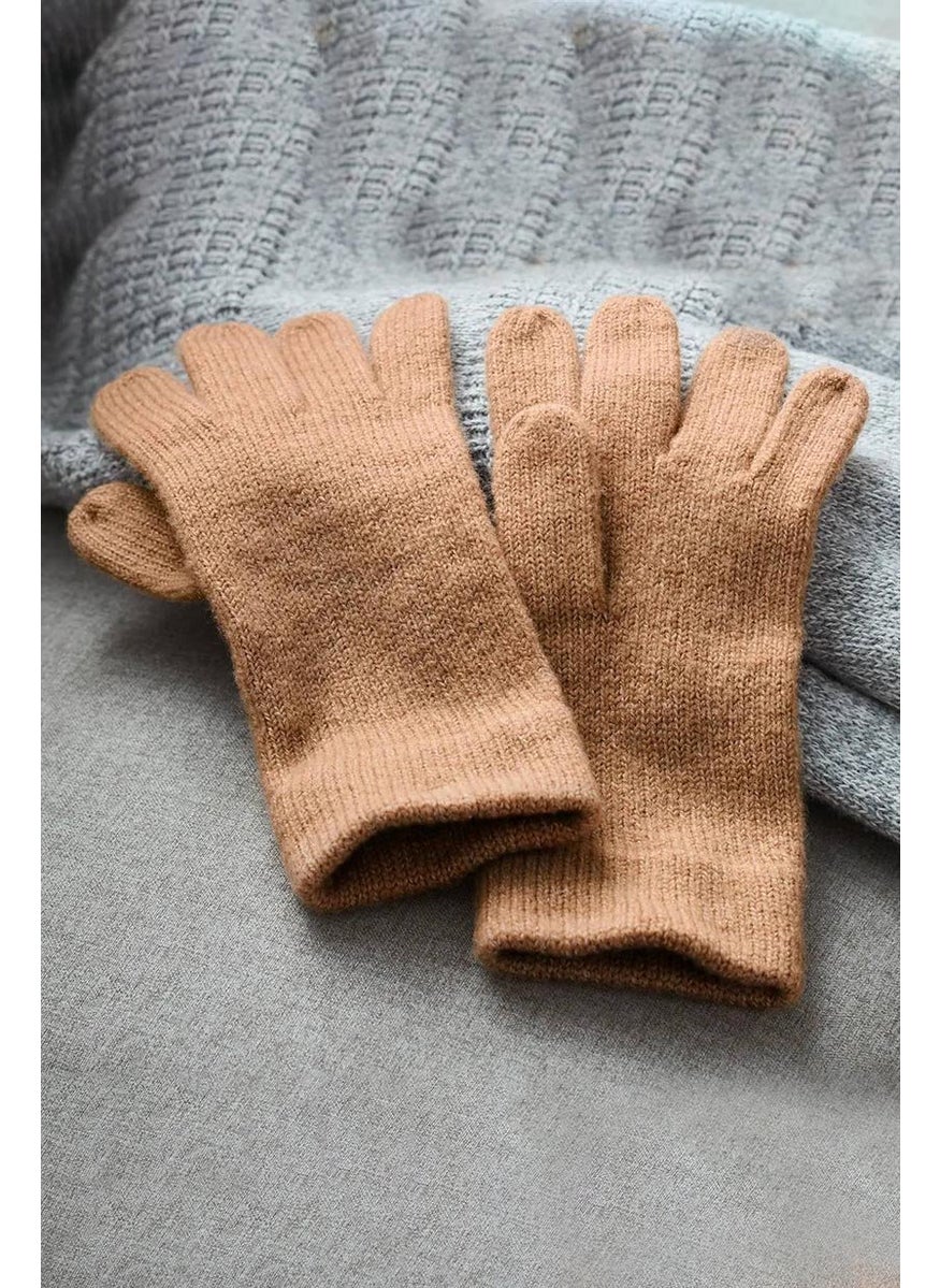 Tchibo Unisex Knitted Gloves, Beige  - Image 1