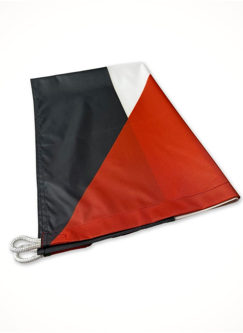 THE BABA - The State of Palestine Flag - SIZE 90X150CM (3X5FT) - SINGLE SIDED WITH BOTH SIDE VISIBILITY - WITH ROPES OR BRASS GROMMETS TO FLY - INDOOR AND OUTDOOR USE - Image 1