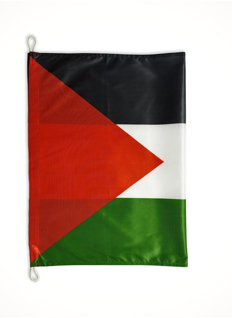 THE BABA - The State of Palestine Flag - SIZE 90X150CM (3X5FT) - SINGLE SIDED WITH BOTH SIDE VISIBILITY - WITH ROPES OR BRASS GROMMETS TO FLY - INDOOR AND OUTDOOR USE - Image 1