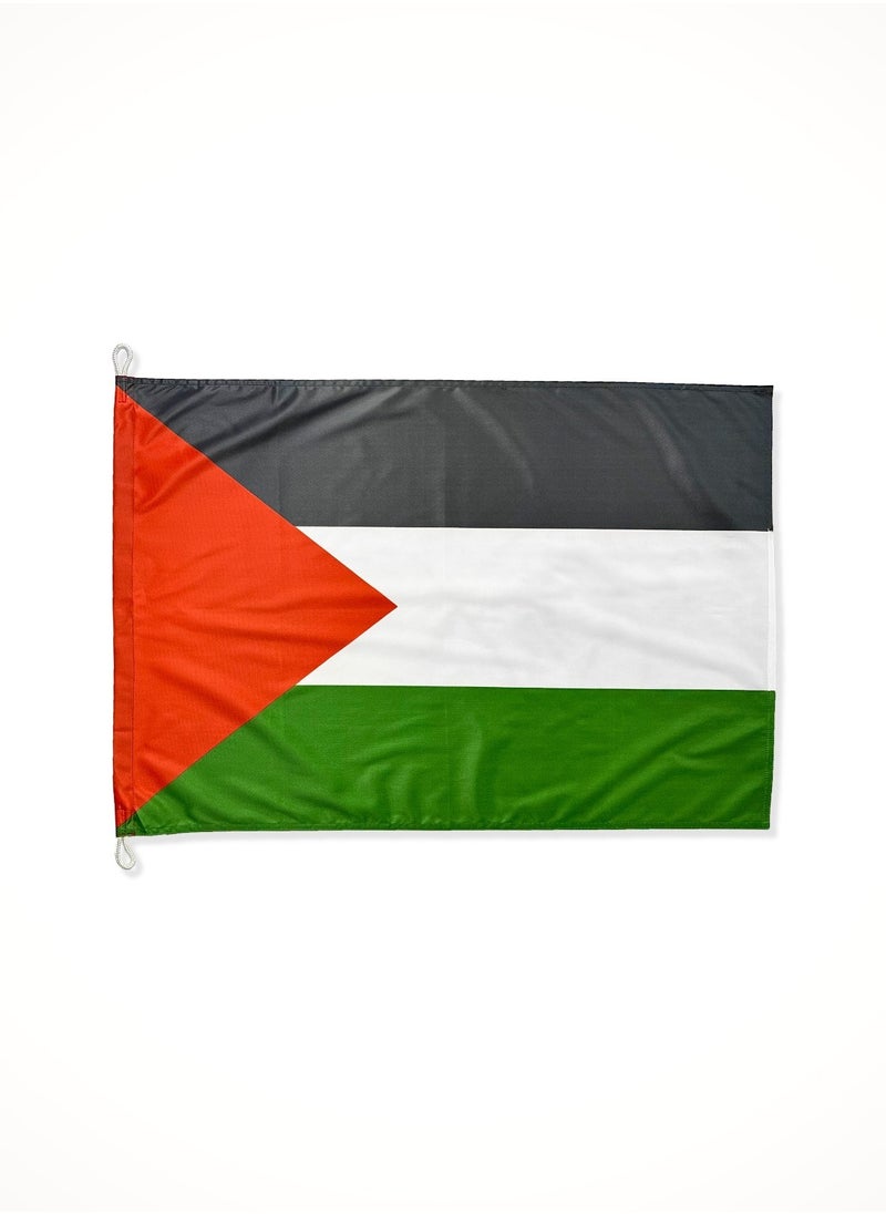 THE BABA - The State of Palestine Flag - SIZE 90X150CM (3X5FT) - SINGLE SIDED WITH BOTH SIDE VISIBILITY - WITH ROPES OR BRASS GROMMETS TO FLY - INDOOR AND OUTDOOR USE - Image 1