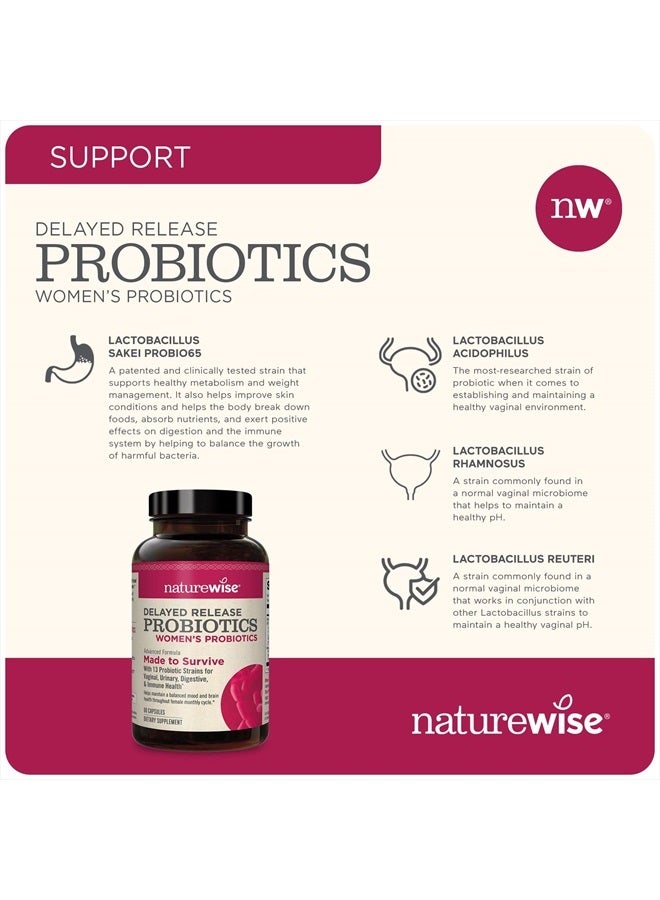NatureWise Probiotics for Women | Time-Release Probiotic Supplement Comparable to 90 Billion CFU | Cranberry & D Mannose for Vaginal, Urinary, Digestive & Immune Health (Packaging May Vary) [1 Month] - Image 4