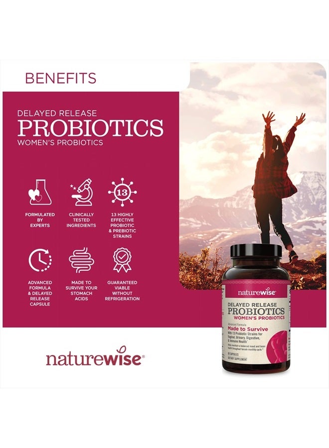 NatureWise Probiotics for Women | Time-Release Probiotic Supplement Comparable to 90 Billion CFU | Cranberry & D Mannose for Vaginal, Urinary, Digestive & Immune Health (Packaging May Vary) [1 Month] - Image 3