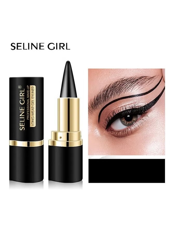 SELINE GIRL Smooth Gel Eyeliner，Gel Eyeliner Pencil ,Natural Black Eyeliner Cream Waterproof Smudge Proof,Eye Liner Black Smokey Eyeshadow Palette Stick Crayon,Goth Halloween Makeup，#04 Black - Image 1