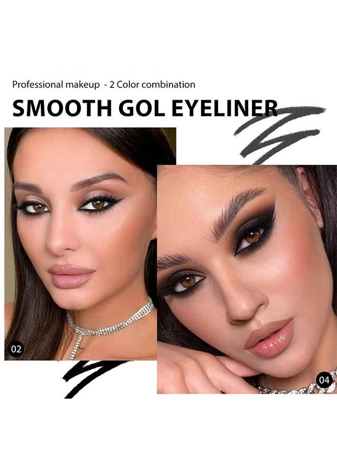 SELINE GIRL Smooth Gel Eyeliner，Gel Eyeliner Pencil ,Natural Black Eyeliner Cream Waterproof Smudge Proof,Eye Liner Black Smokey Eyeshadow Palette Stick Crayon,Goth Halloween Makeup，#04 Black - Image 4