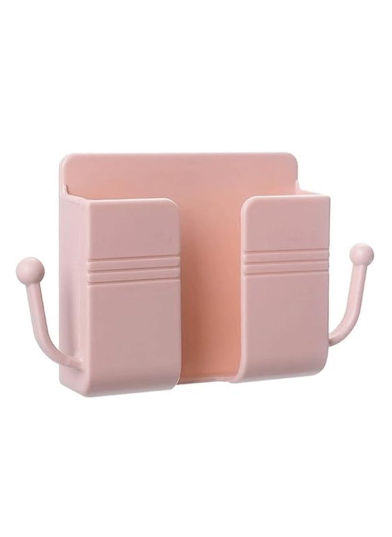DIGI CORE 4 Pcs Wall Mount Phone Holder Phone Stand With Data Cable Receiving Hole Multi Purpose Phone Charging Dock with Adhesive Phone Holder For Shower Charging Compatible With iPhone and Android (Pink)  - Image 2