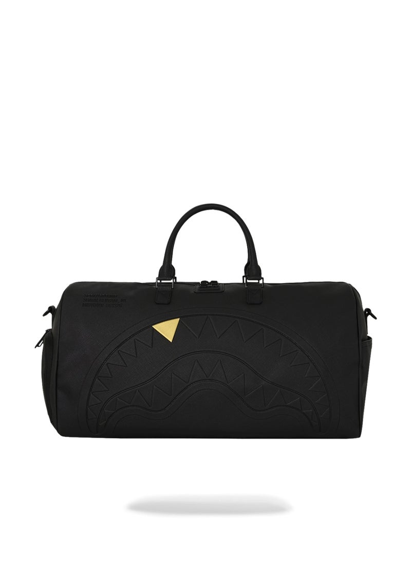 SPRAYGROUND BLACKED OUT EMBOSSED GOLD TOOTH DUFFLE - Image 1
