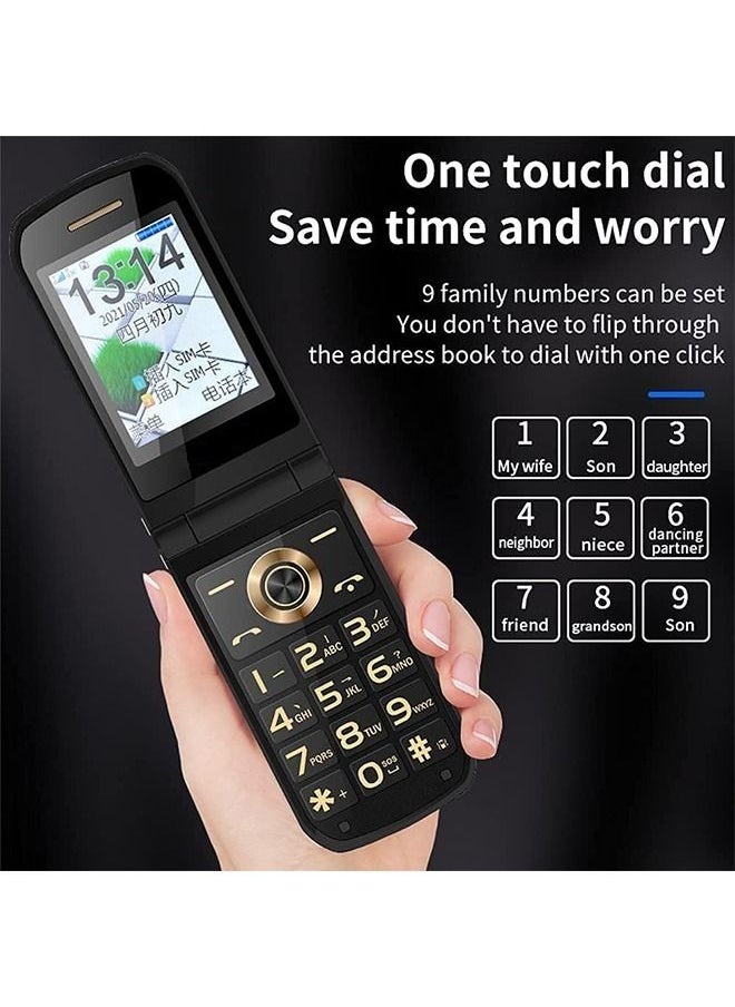 DMG TECH - Dual Screen Flip Mobile Phone for the Elderly Slim Handwriting Style Emergency Call Quick Dial with Big Battery Rotate Screen - Image 1