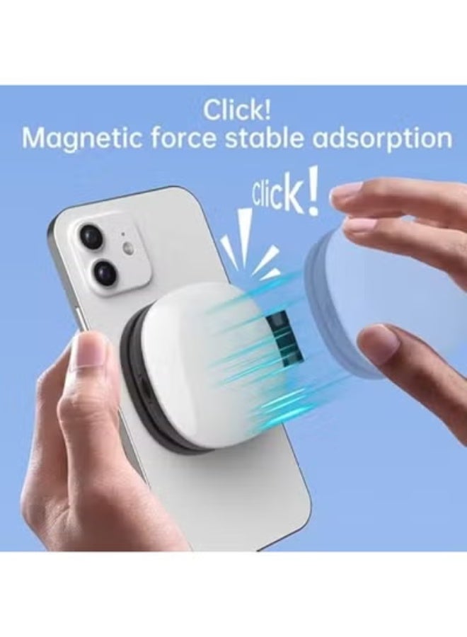 مصباح مغناطيسي محمول K04 مع مرآة و3 درجات حرارة لونية، سطوع وطول قابلان للتعديل، حامل هاتف مرفق، مناسب لصور السيلفي والمكياج والإضاءة (اسود) - Image 3