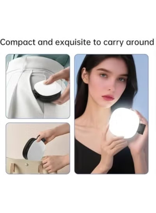 مصباح مغناطيسي محمول K04 مع مرآة و3 درجات حرارة لونية، سطوع وطول قابلان للتعديل، حامل هاتف مرفق، مناسب لصور السيلفي والمكياج والإضاءة (اسود) - Image 4