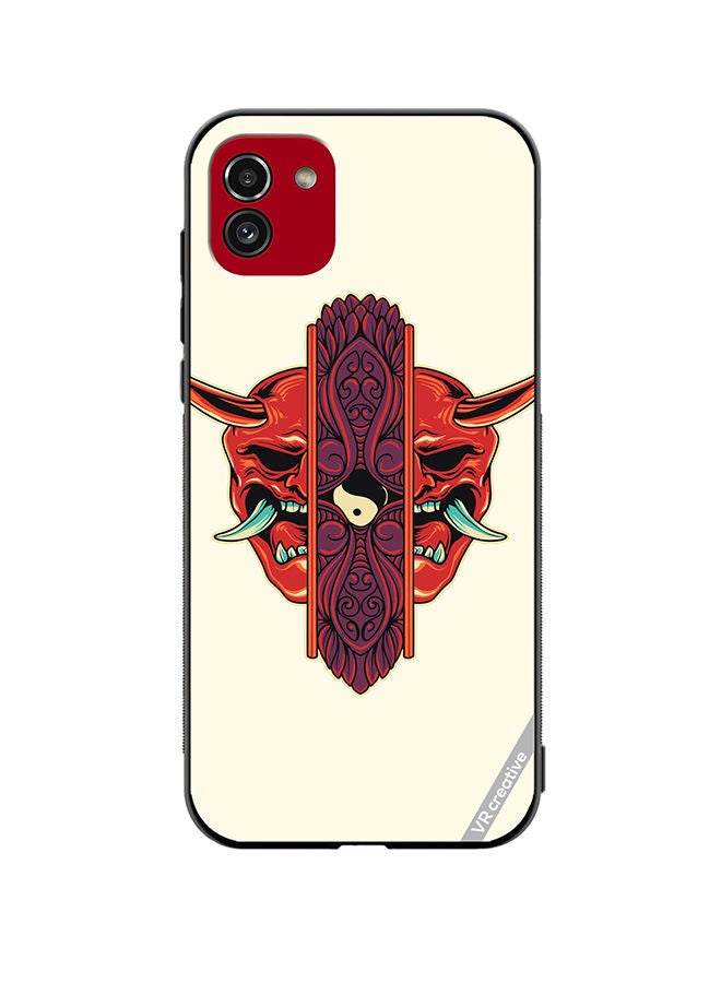 VR CREATIVE Protective Case Cover For Samsung Galaxy A03 Oni Mask Ornament Design Multicolour - Image 1