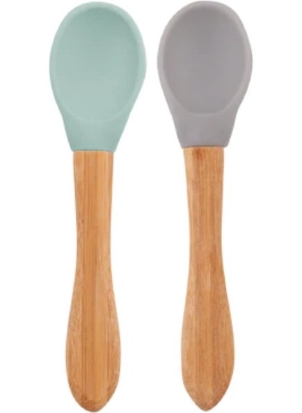 Silicone Feeding Spoon 2 Pack with Bamboo Handle 9+ Months River Green - Powder Gray - pzsku/Z5C6B92C053BD3C78CAC9Z/45/_/1730715694/fef75514-ab3b-4a6f-908e-6584cb15c4a9