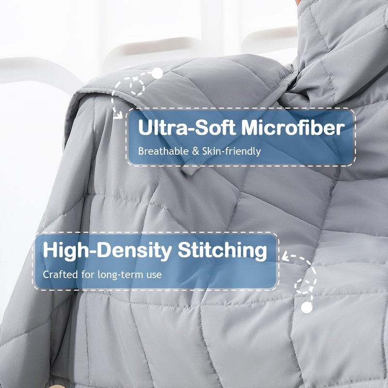 Kivik Weighted Blanket 5 lbs  Small Weighted Blanket 5 Pounds  Mini Heavy Blanket Thorw  Breathable Cooling & Warm Blankets  Machine Washable  36x48 Inches Grey - Image 4