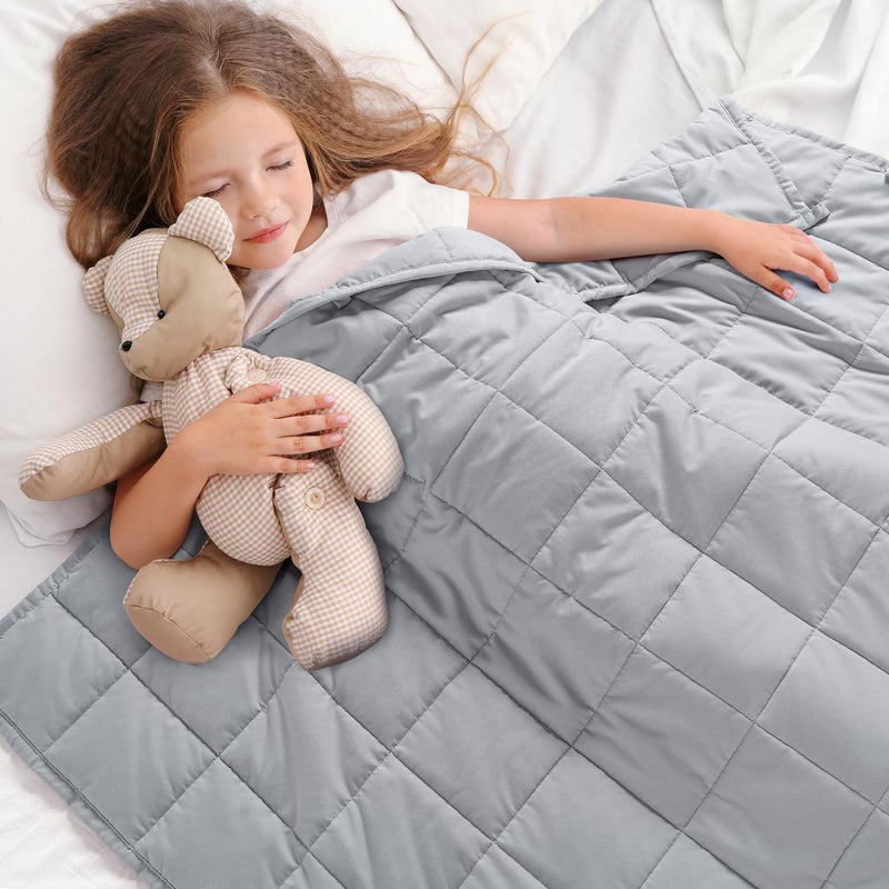 Kivik Weighted Blanket 5 lbs  Small Weighted Blanket 5 Pounds  Mini Heavy Blanket Thorw  Breathable Cooling & Warm Blankets  Machine Washable  36x48 Inches Grey - Image 1