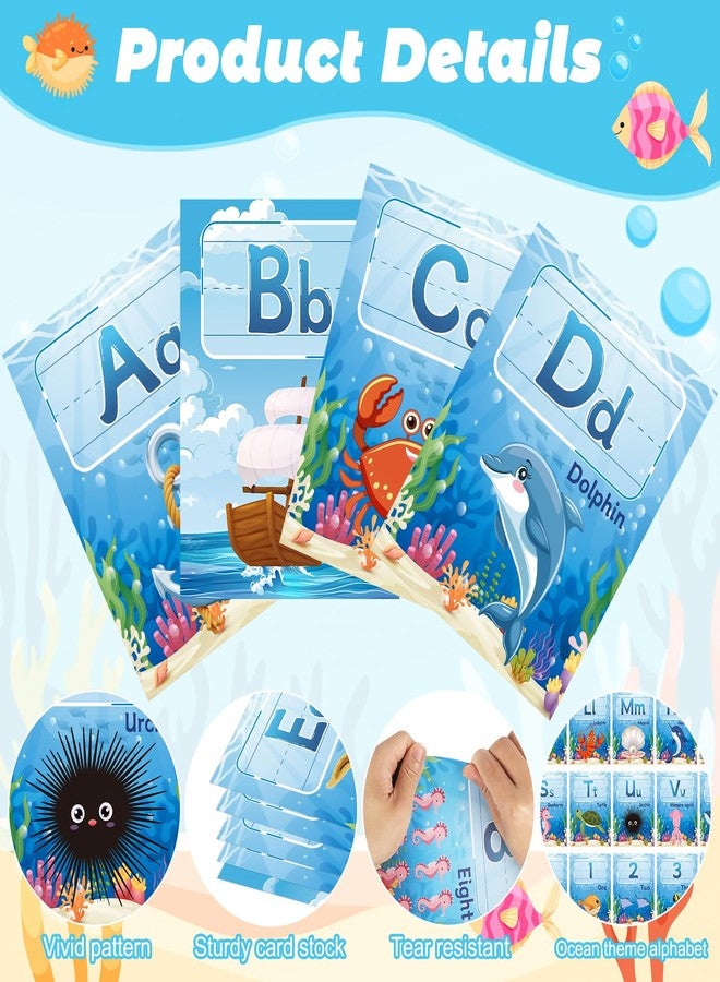 Hedeey 37 Pcs Alphabet for Classroom Wall Under The Sea Bulletin Board Set Alphabet Number 0-10 Line ABC Letters for Classroom Wall Decor (Ocean) - Image 3