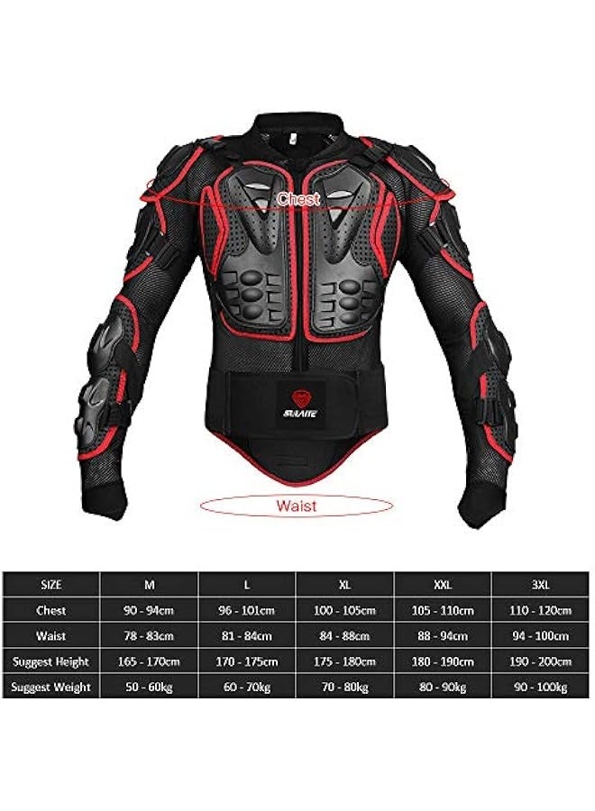 Sulaite Armor Vest,Motorcycle Protective Jacket for Men Sport MTB Racing Arm Chest Spine Full Body Protector Armor - Image 2