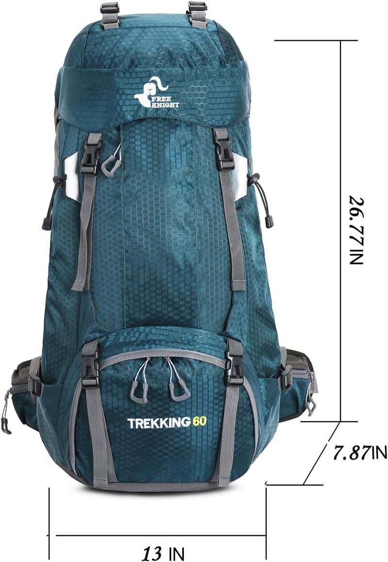 Bseash 60L Waterproof Hiking Camping Backpack with Rain Cover, Large Outdoor Sport Travel Daypack Rucksack for Climbing - Image 2