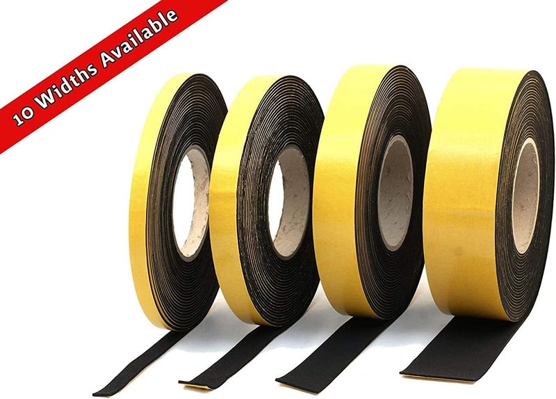 Neoprene Rubber Black Self-Adhesive Sponge Strip 15mm Wide x 3mm Thick x 10m Long