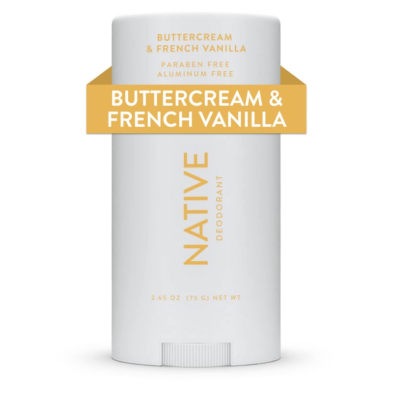native مزيل العرق Native يحتوي على مكونات مشتقة من الطبيعة، تحكم في الرائحة لمدة 72 ساعة | روائح موسمية للنساء والرجال، خالٍ من الألومنيوم مع صودا الخبز وزيت جوز الهند وزبدة الشيا | كريمة الزبدة والفانيليا - Image 1