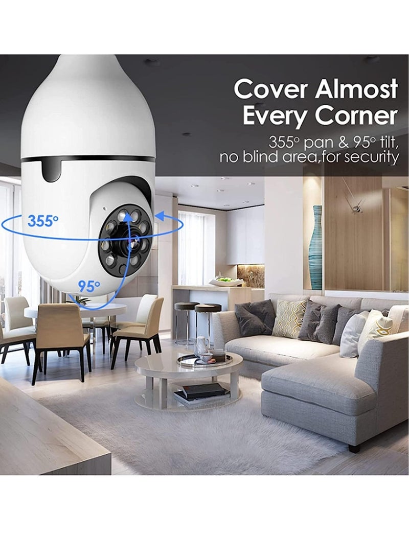 ELTRAZONE - Pan Tilt Security Light Camera V380 130W dpi Smart Wireless WIFI Full Color Bulb Camera 2.4Ghz 360 Degree E27 Panoramic IP Camera - Image 1