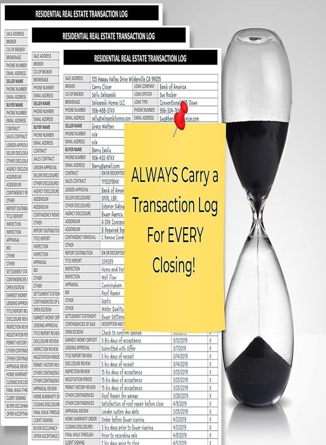 Life Charge Real Estate Agent Supplies - Real Estate Transaction Log Notepad, a Closing Checklist Planner Pad for Realtor File Folders to Organize Sale Pipeline. Made in the USA. - Image 3