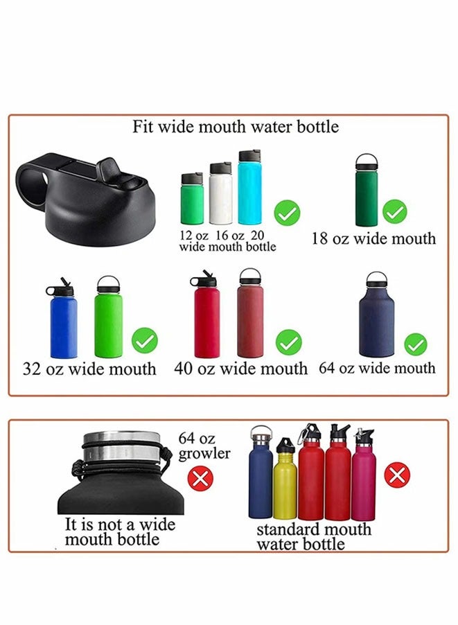 Muyixin Straw Lid for Hydroflask Wide Mouth 20 32 40 oz, Handle Replacement Lid Straws Cap Top Accessories (4 Straws And 2 Brushs)  - Image 2