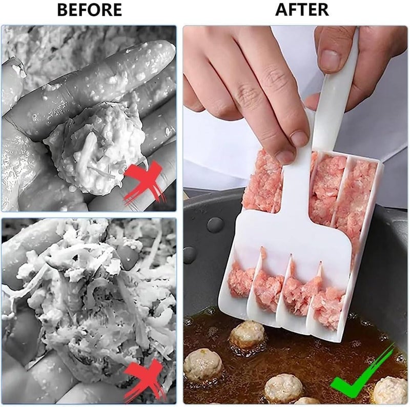 Perfect Pricee Meatball Maker,Stainless Steel Meatball Scoop Maker with Cutting Spade Portable Cheese Ball,Rice-Meat Dumplings Cake Manchurian rasgulla Maker Fish Ball Burger Meatball - Image 5