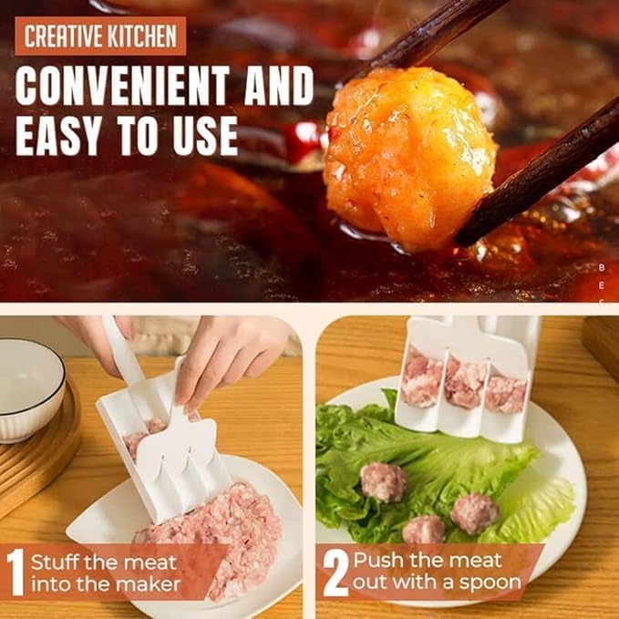Perfect Pricee Meatball Maker,Stainless Steel Meatball Scoop Maker with Cutting Spade Portable Cheese Ball,Rice-Meat Dumplings Cake Manchurian rasgulla Maker Fish Ball Burger Meatball - Image 4