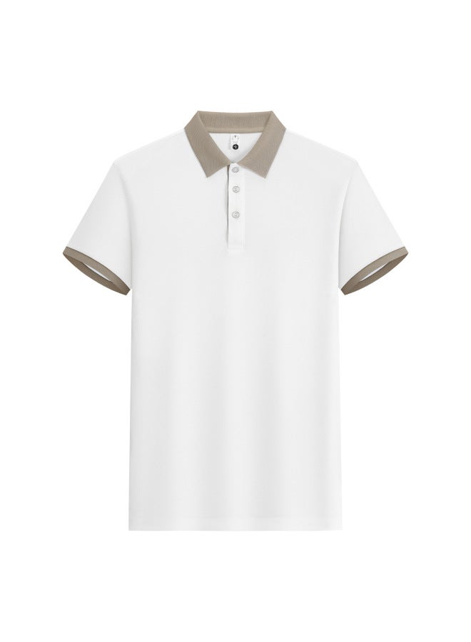 Summer Men's Cotton-like Collar Color-block Breathable Moisture-wicking Short-sleeve Men's European Size Polo Shirt Custom