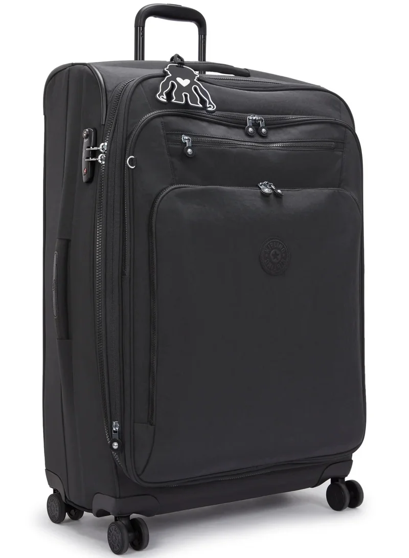 Kipling  New Youri Spin L 76 Cm Large 4 Double Wheeled Expandable Luggage Trolley - Black Noir  | Best Price UAE