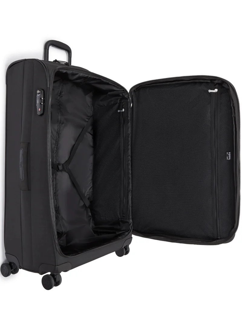 Kipling  New Youri Spin L 76 Cm Large 4 Double Wheeled Expandable Luggage Trolley - Black Noir  | Best Price UAE
