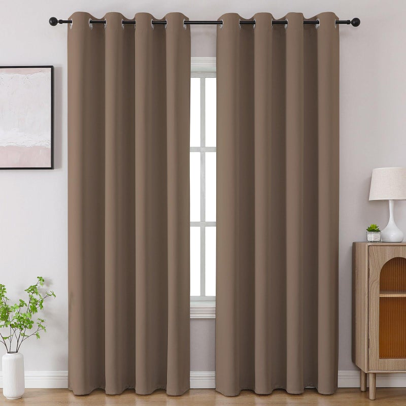 CUCRAF Khaki Blackout Curtains 84 inch Length 2 Panels Set, Room Darkening Drapes for Living Room Bedroom, Thermal Insulated Light Blocking Grommet Window Curtain (W52 x L84 Inch) - Image 1
