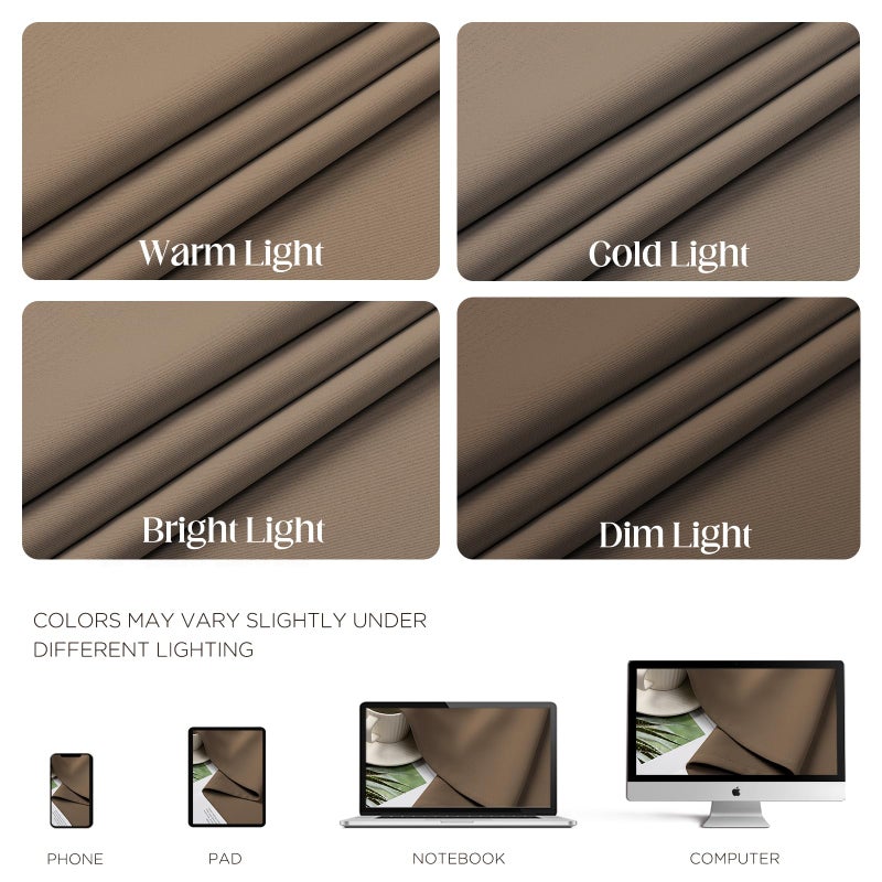 CUCRAF Khaki Blackout Curtains 84 inch Length 2 Panels Set, Room Darkening Drapes for Living Room Bedroom, Thermal Insulated Light Blocking Grommet Window Curtain (W52 x L84 Inch) - Image 4