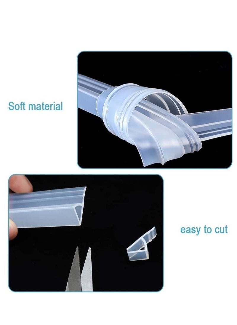Y&D - Glass Door Seal Strip, Frameless Shower Sweep, Bottom Side/Corner Side Strip Rubber, Stop Leaks and Create a Water Barrier, 10mm Thickness, 5M Length h Type - Image 1