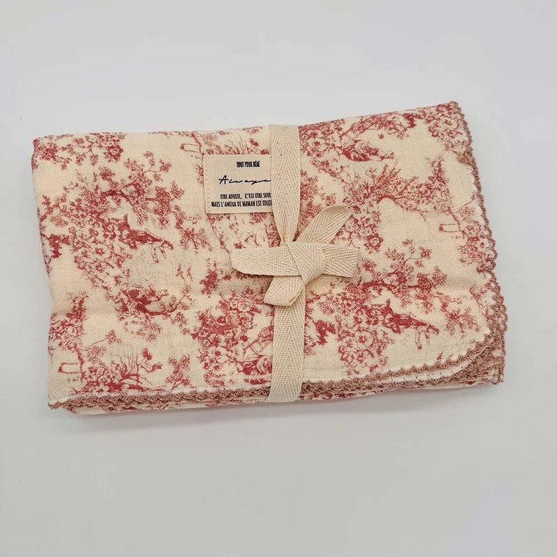 AIMEE 100% Cotton Muslin Baby Swaddle Blanket 2-Layer Floral Print, Soft Breathable Swaddlers, 90x110cm - Image 4