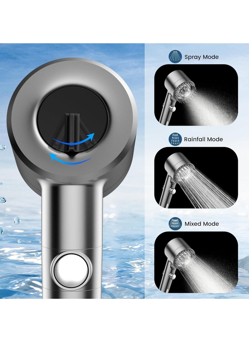 MIXDE Filtered Shower Head with Handheld, High Pressure Water Flow and Multiple Spray Modes Shower Head with Filter, Power Wash for Hard Water, Showerhead with ON/OFF Switch for Pets Bath - Image 4